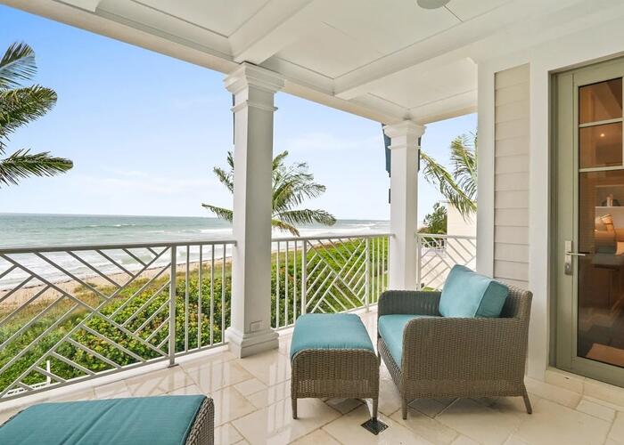 Balcony with ocean view.